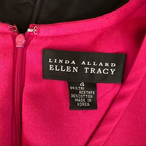 Linda Allard Ellen Tracy Fuschia Pink Dress - 4 - Picture 5 of 6